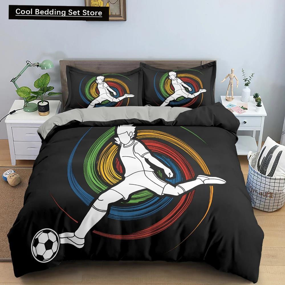 Sportspieler Königin König Bettbezug Skifahren Action Bettwäscheset Teenager Erwachsene Extremsport Weich Schwarz 2/3 Teile Polyester Bettdeckebezug