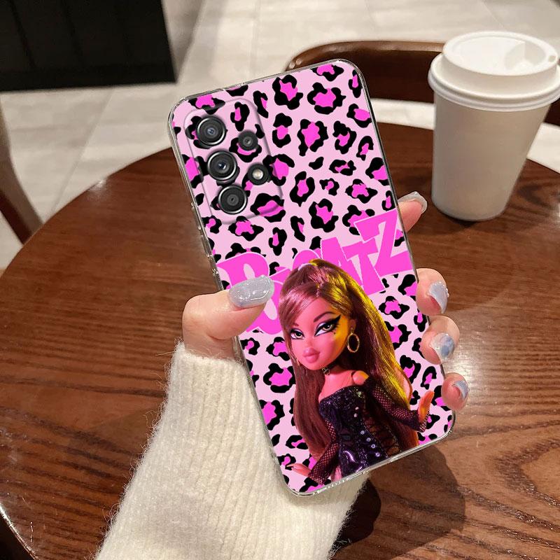Clear Case For Samsung Galaxy A57 A37 A56 5G A36 Case A55 A54 A35 A26 A07 A17 A16 A06 A34 A15 Soft Cover Disney Bratzs Pink Girl