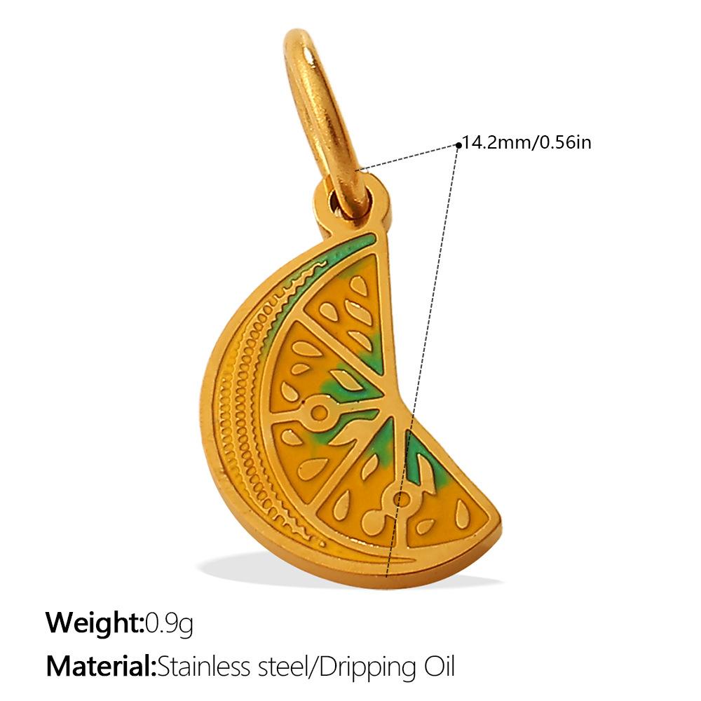 Dopamine Feng Shui Fruit Lemon Slices Oil Drip Necklace Bracelet Accessories Fresh Wind Pendant