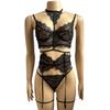 Erotic Sexy Lingerie Women Bra And Panty Garters 4pcs Transparent Lingerie Sets Wireless Women's Underwear Set Porn Sexy Costume