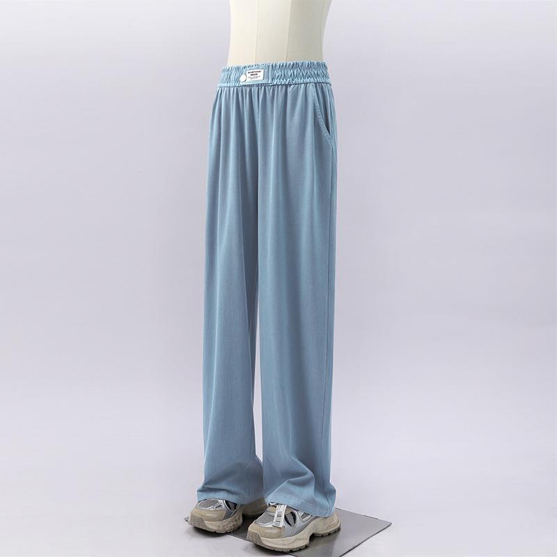 Uncle Radish Lyocell Jeans Women's Summer Thin Casual Pants Dropping Ice Silk Cool Pants Wide Leg Straight Pants
