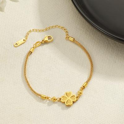 Laser Four-leaf Clover Bracelet for Women New Style Light Luxury High-end Titanium Steel Jewelry
