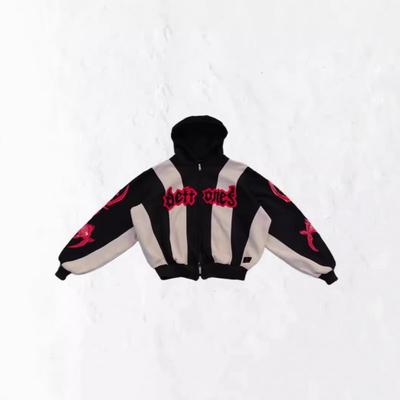 Unisex Y2K Graphic Print Oversized Zip-Up Hoodie Streetwear Casual Sweatshirt Teens Adults