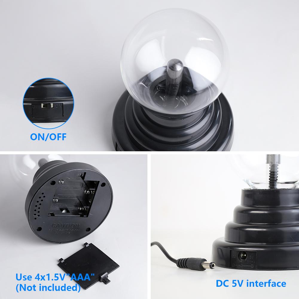 USB 3 Inch Novelty Magic Plasma Ball Night Light Touch Sensitive Atmosphere Children Christmas Kid Gift DesK Decor Novelty Lamp
