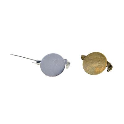 50 pezzi spilla fai da te spille da bavero rotonde con base vuota cabochon sul retro in bronzo