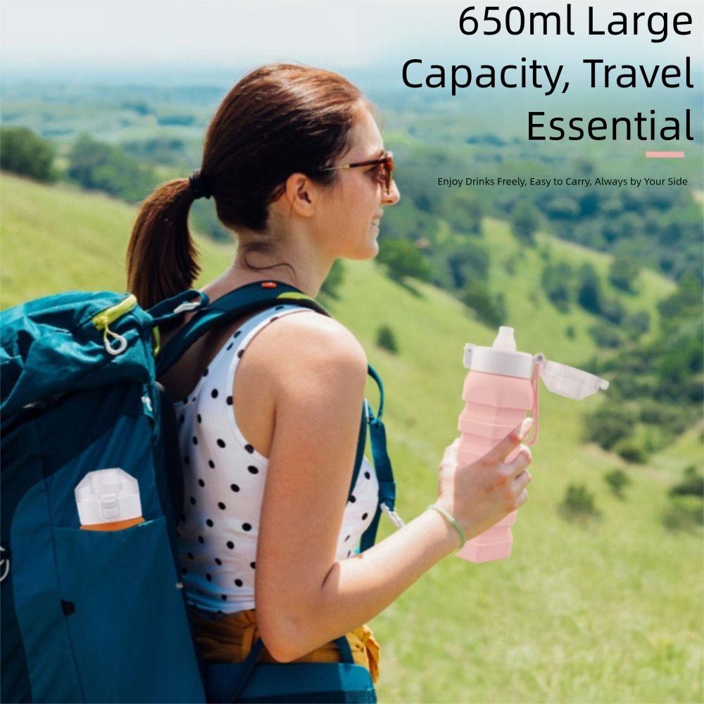 Retractable Collapsible Sport Bottle Large-capacity Foldable Drinking Cup  Hiking