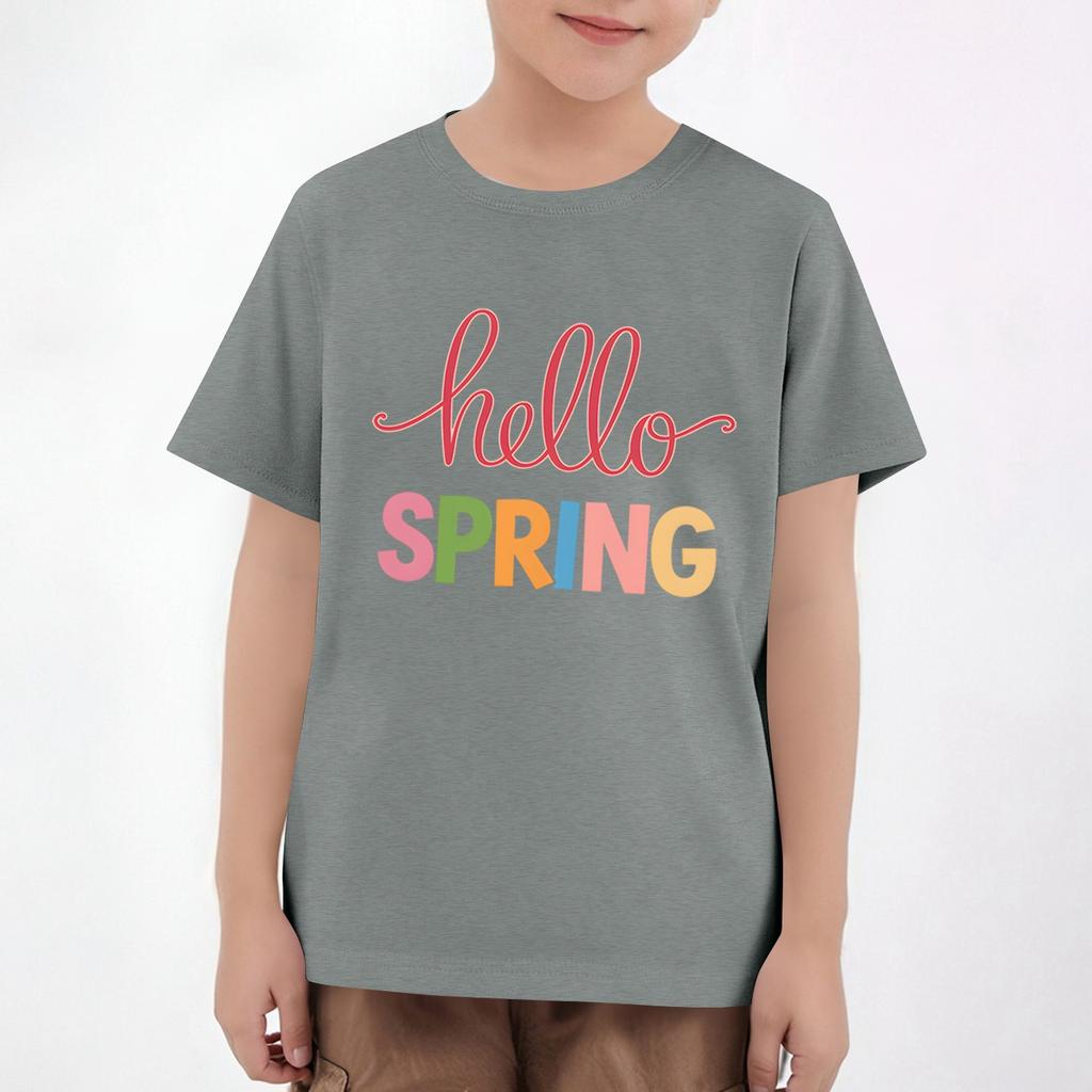 Easter Children's Neck Short Sleeve Print Top