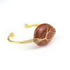 Handmade Gold Winding Natural Crystal Amethyst Water Drop Bracelet Bracelet Bracelet Rough Stone Crystal Bracelet B26