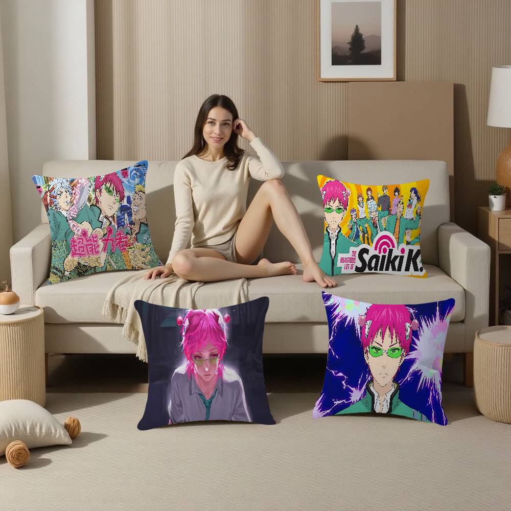 The Disastrous Life Of Saiki K Saiki Kusuo Cushion Cover Sofa Cushions Decorative Throw Pillows Home Decoration Pillowcover
