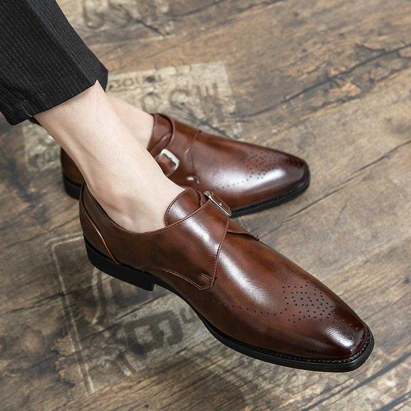 Large size men's shoes 2025 summer casual shoes breathable British trend dress Brock business leather shoes 48