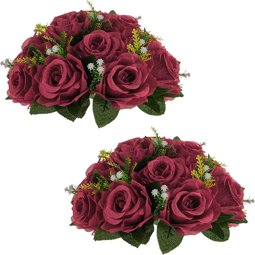 Silk Flowers Bouquet Artificial Roses Table Centerpieces Weddings Decoration Flower Balls for Reception Event