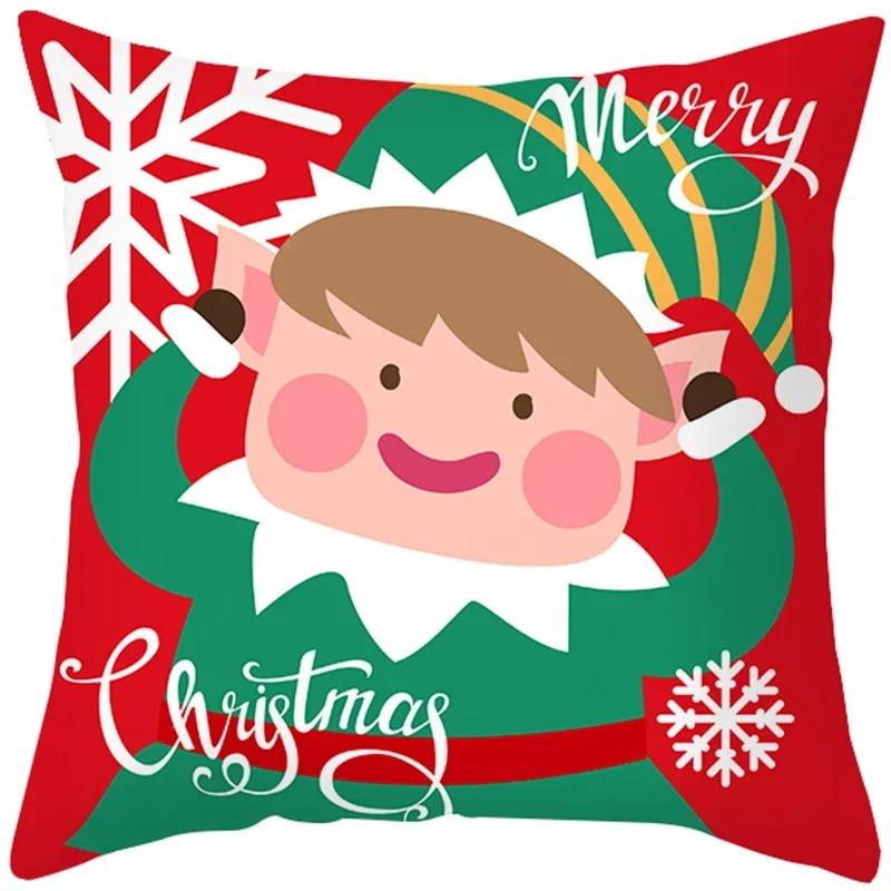 Weihnachts-Themen-Kissenbezüge Auto Zubehör Büro Santa Claus Wohnzimmer Sofa Hause Kissenbezüge
