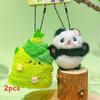 Bamboo Shoot Handheld Flower Panda Cute Plush Keychain Pendant Boys Gift Girls