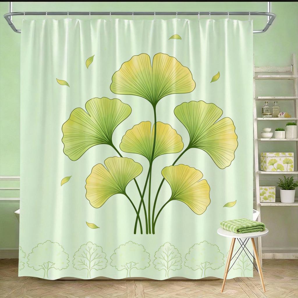 Dandelion Shower Curtain 180x180cm – Minimalist Sepia Botanical Print, with 12 Hooks Bath decorative shower curtain