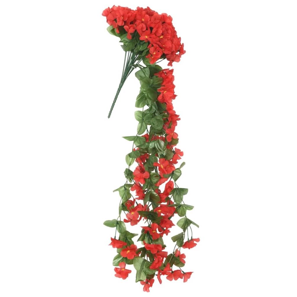 Artificial Flowers Garland Flower Hanging Dangling Ivy Surfinia Cascade - red