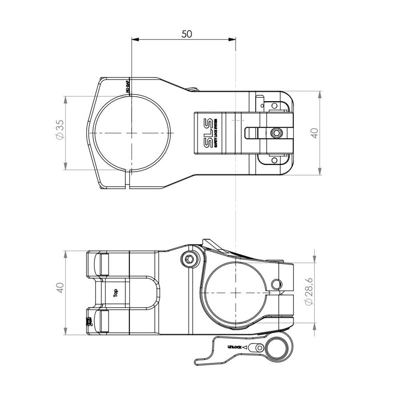 ROCKER PARTS RocHead MAX Stem with 50mm Bend and 35mm Clamp