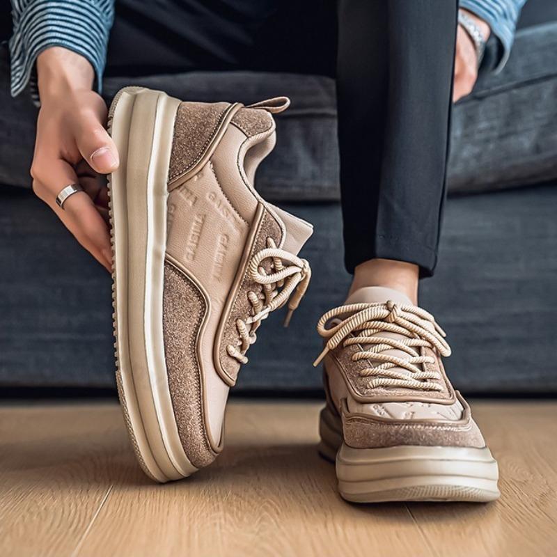 Fashion Men's Retro Versatile Low Top Thick Sole Casual Shoes 2025 Autumn New Fashion Trend Comfortable Non Slip Lace Up Chunky sneakers