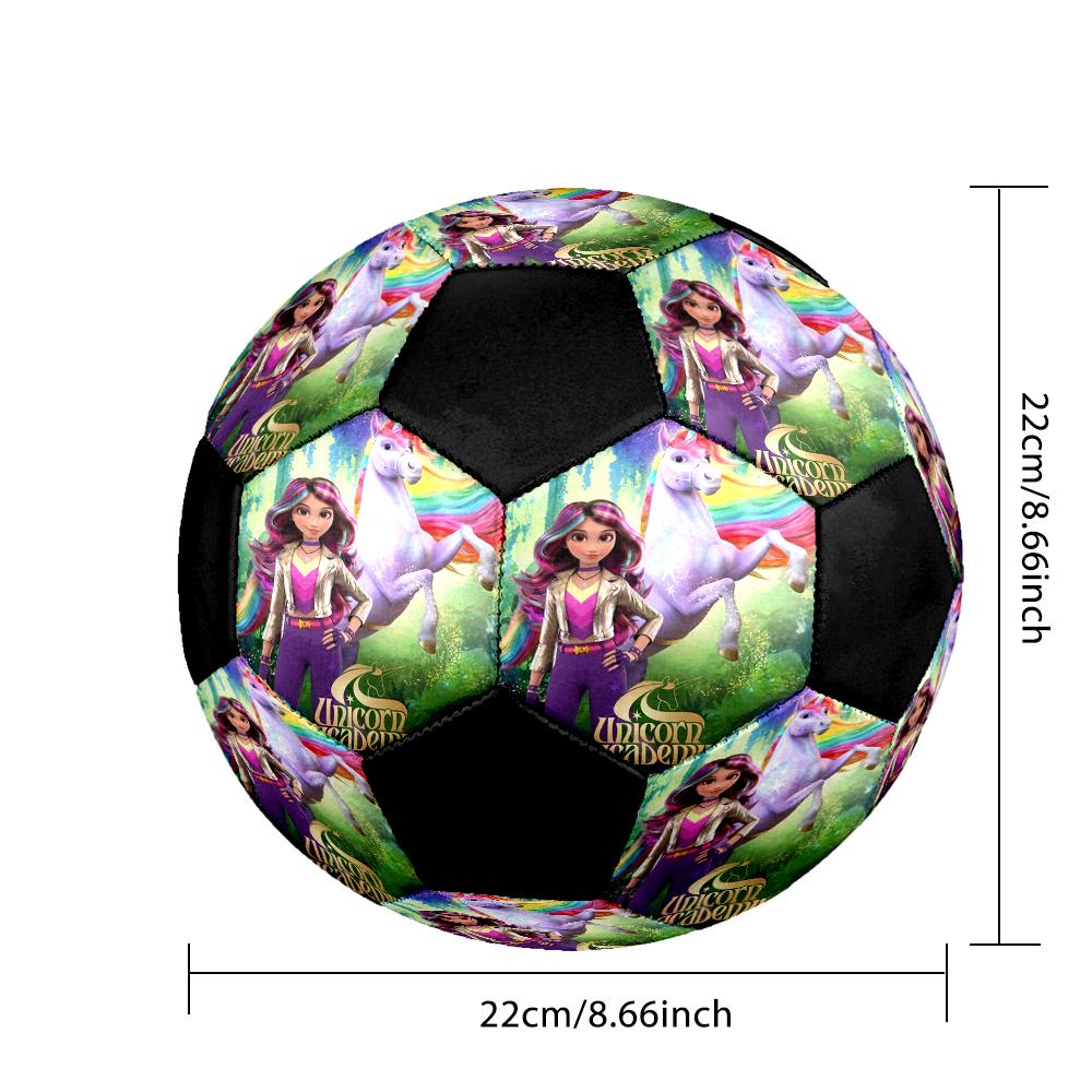 Unicorn Academy Indoor Soccer Ball Colorful Machine Stitched PVC Size 5 Team Training Competition Ready Durable High-Bounce Cool Sports Gift