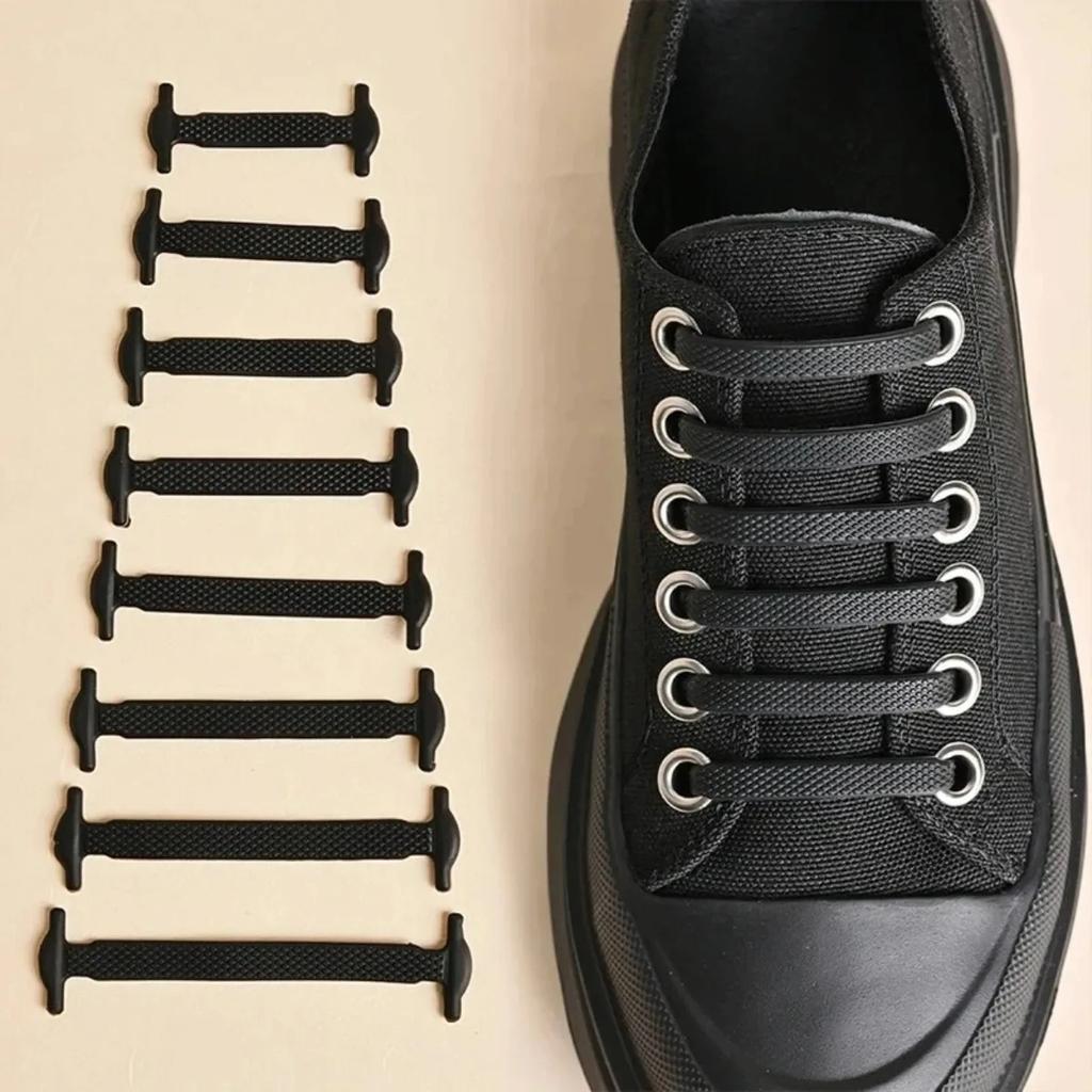 16PCS No Tie Elastic Shoe Laces Soft Silicone Shoelaces for Kids Sneakers Easy Install Replacement Laces Shoe Accessories