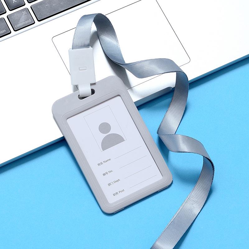 Double-Sided Transparent ID Card Holder Lanyard for Work, Student, Bus, or Badge Cards