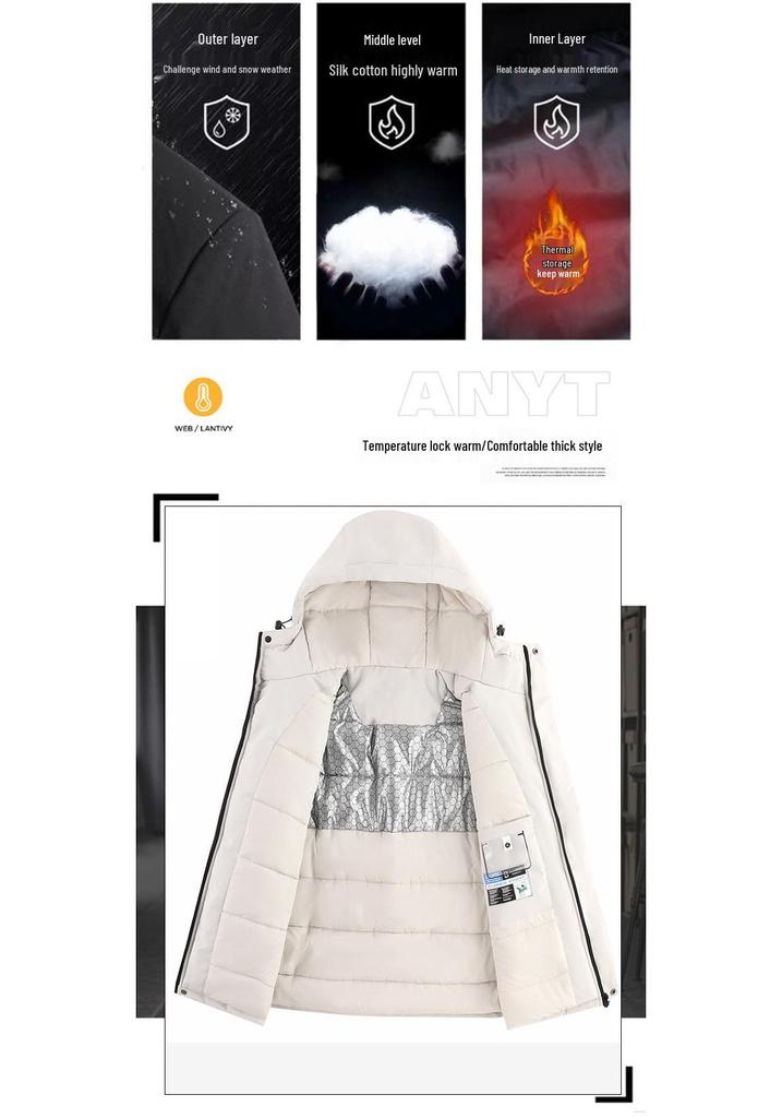 Unisex Graphene Hooded Jacket: Casual, Warm, and Ideal for Mountaineering.
