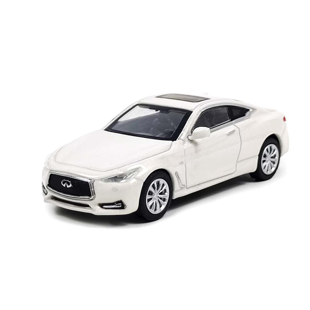 Paudi Model 1/64 Scale Infiniti Q60 2017 Model Car, White, Finished Product, for Collection