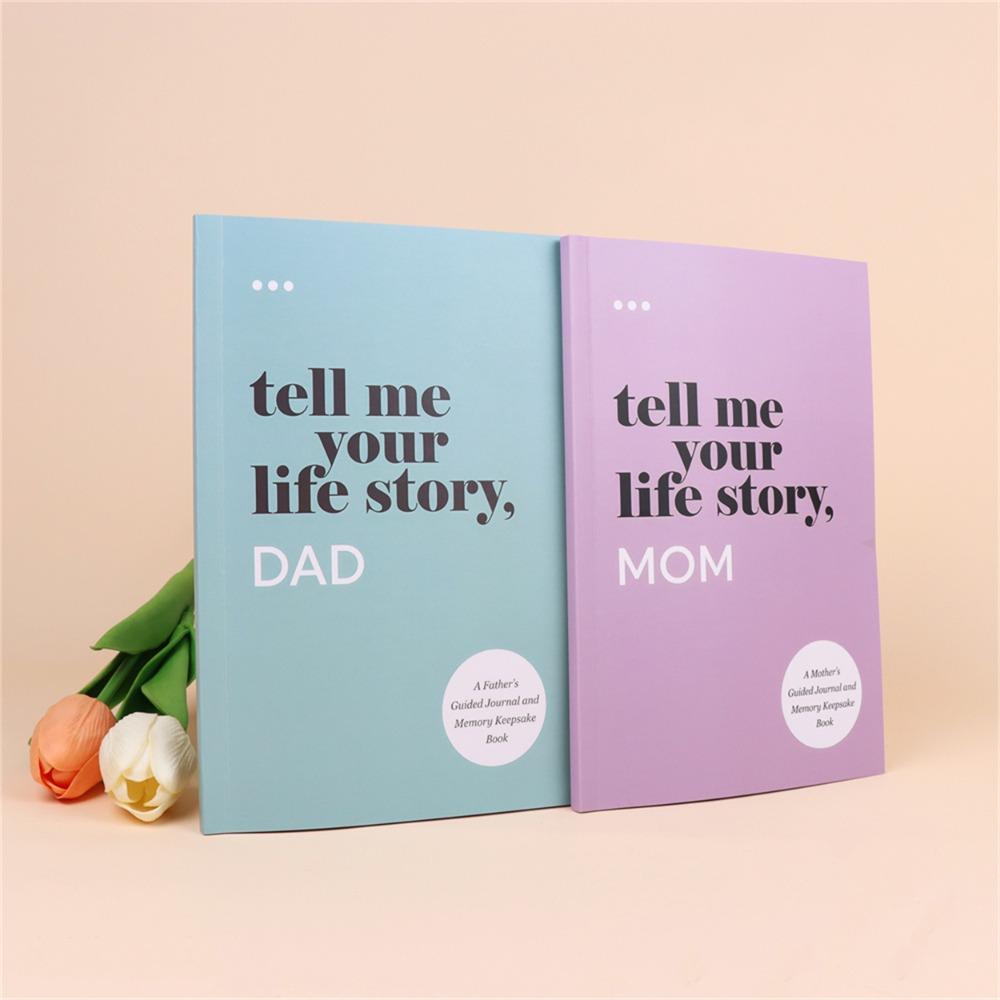 Family Dad/Mom Memory Notebook Share His/Her Life Story Guide Notebook Recollection