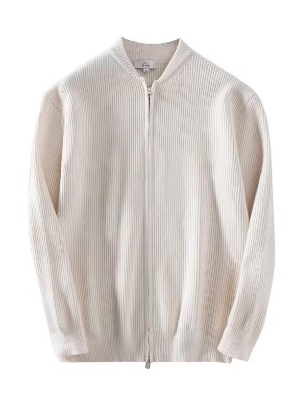 Men's Trendy Knitted V-Neck Cardigan Sweater with Double Zipper - Handsome Autumn/Winter Outerwear