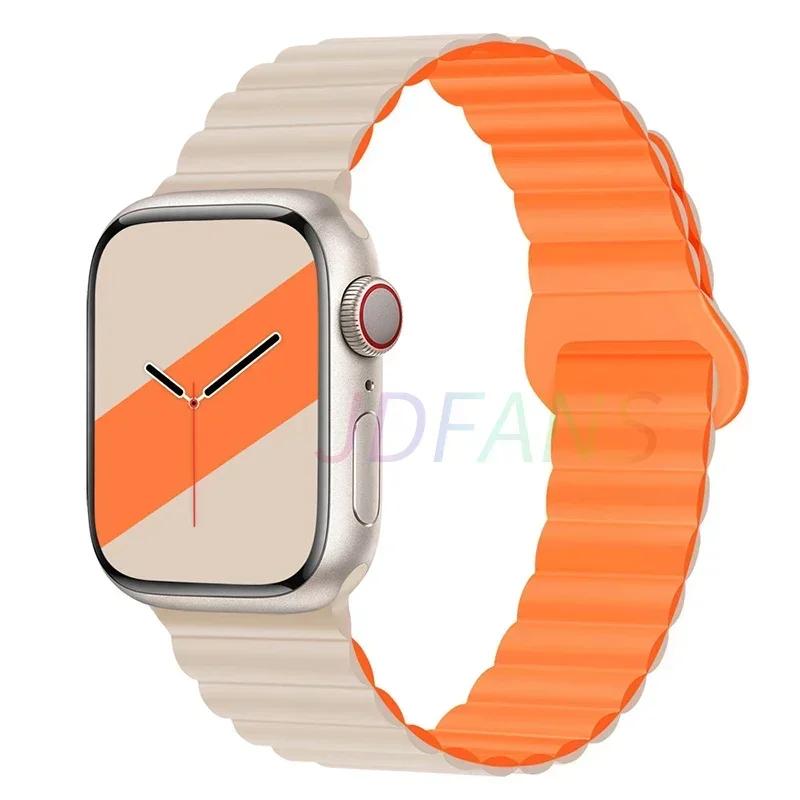 Magnetic Strap For Apple Watch Bands 45mm 38mm 49mm 40mm 42mm 41mm Silicone Sport Bracelet iWatch Series Ultra 9 6 5 7 8 Se 44mm