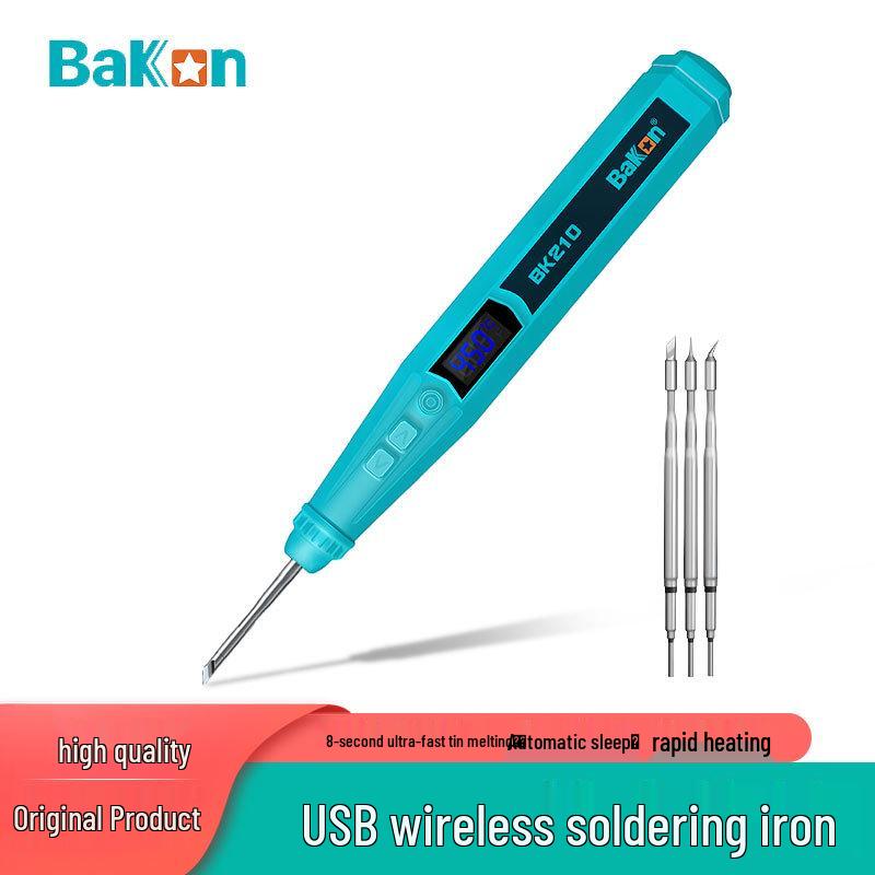 Bakon White Light BK210 USB Wireless Mini Soldering Iron – Portable Electric Welding Pen with Household Tin Soldering Capability.