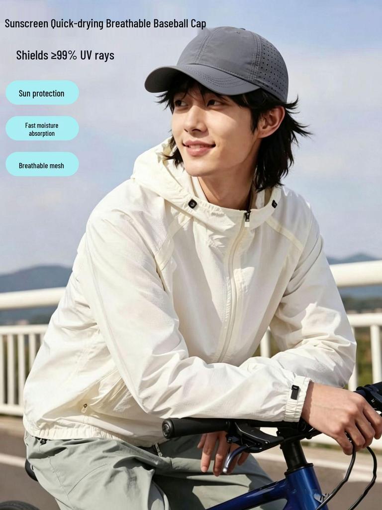 Unisex Large Head Quick-Dry Sun Protection Hat - Breathable Mesh Baseball Cap
