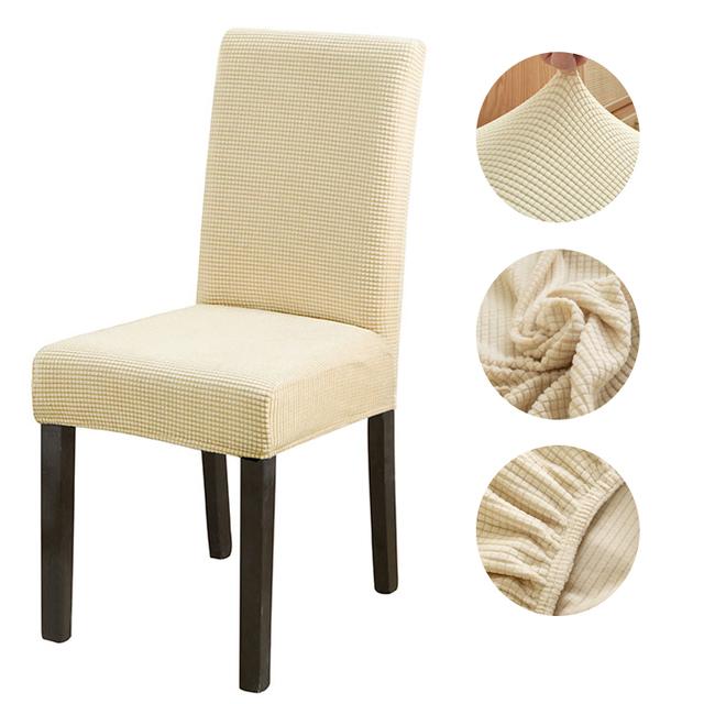 Solid Jacquard Chair Covers Stretch For Wedding Dining Room Office Banquet Housse De Chaise Chair Cover