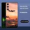Airplane Travel Sky Luxury Black Phone Case For Samsung Galaxy S23 S24 S25 Ultra S22 Plus S21