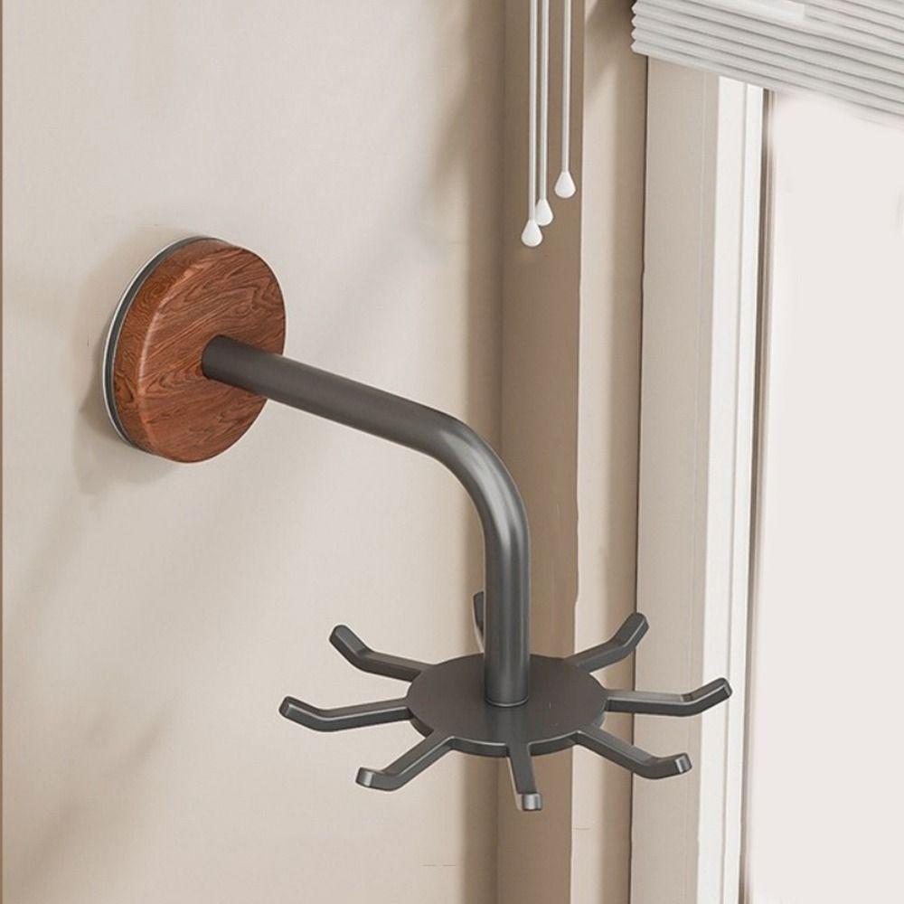 Wall Mounted 360 Rotating Hooks No Drill Shovel Storage Rack Spatula Spoon Holder  Bathroom