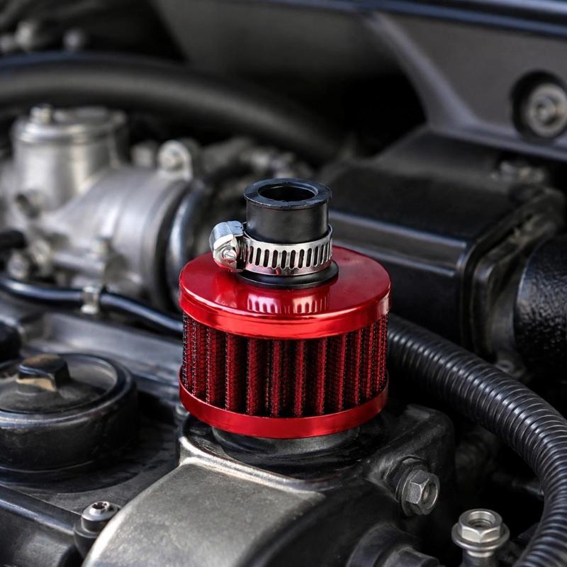 Engine Breather Filter Replacement, 12 Mm Engine Cover Filter with Metal Housing for Breather Line Service and Care