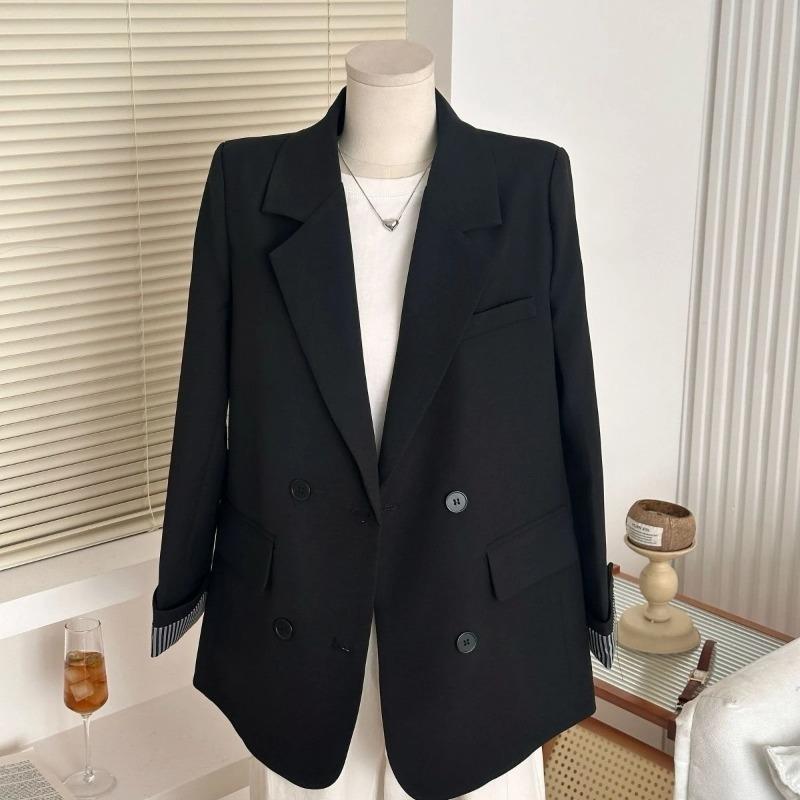 

Однотонный кардиган-блейзер на пуговицах с длинным рукавом, комбинированный, универсальный, в корейском стиле, свободный топ S чёрный