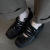 Women's Ballet Woven Sandals  Fashionable Commuting Summer Casual Shoes  Comfortable Soft-soled Mary Jane Flats