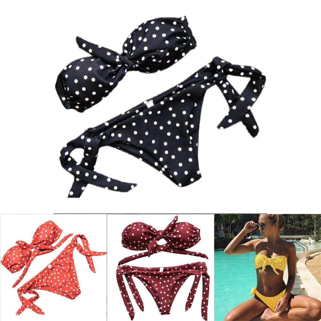 Premium Quality Women Summer Swimwear Fashion Wave Dots Bikini Set For Timeless Style