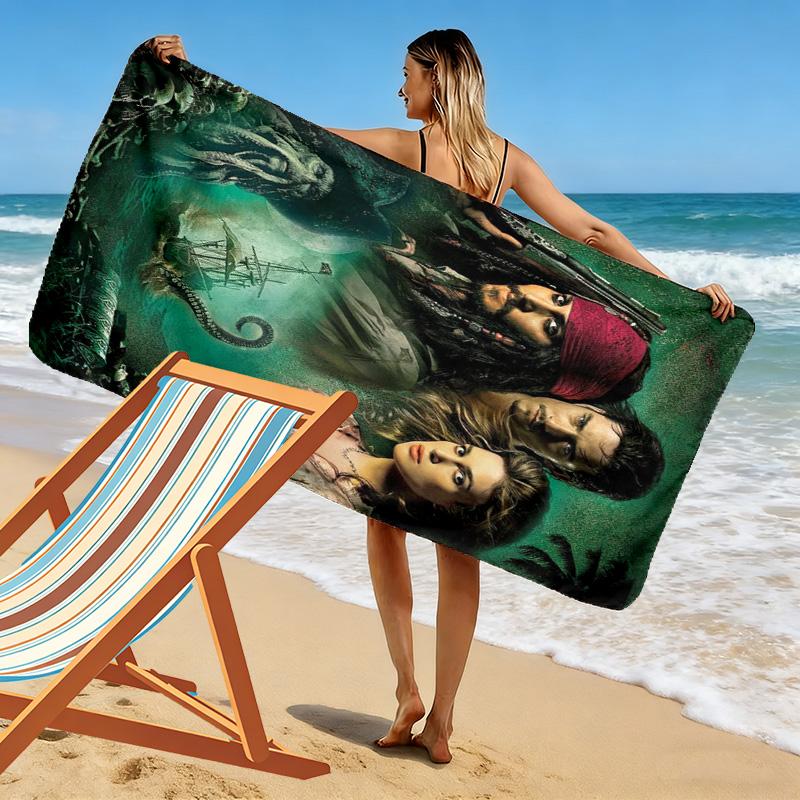 Captain Jack Print Beach Towel, Large Soft Quick Dry Towel for Beach Camping Swimming
