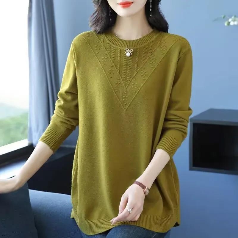 

Женский свитер Осень Зима Утепленный Пуловер Теплый Вязаный Эластичный С Длинным Рукавом Оверсайз Джемпер Топы XXXXL