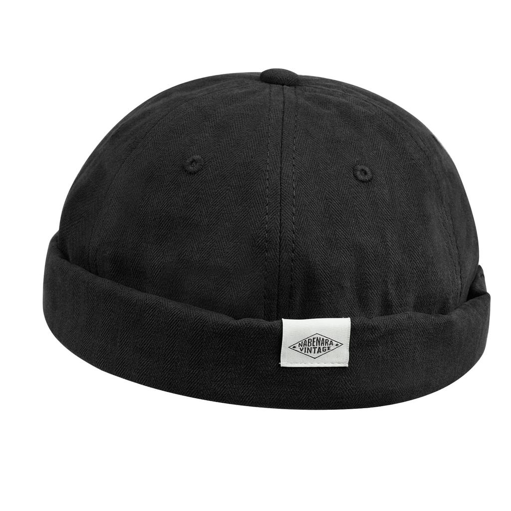 Croogo Brimless Cap for Men and Solid Casual Fashion Hat Fisherman's Women, Cotton, Round, Color, Spring/Summer (G-CT84-Black)