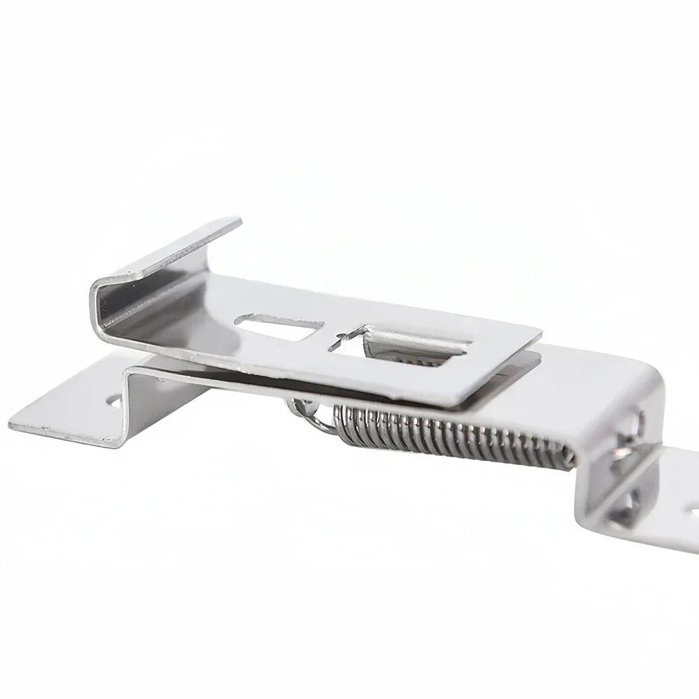 Rectangular Stainless Steel Car License Plate Spring Loaded Bracket License Plate Bracket Clamps Trailer Number Plate Clips 2Pcs