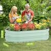 2PK 4x2x1ft Galvanized Raised Garden Bed Set Light Green Rust Corrosion Protection Easy Assembly Safe Edge Ideal for Vegetables