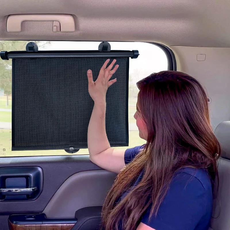 Universal Car Retractable Sunshade Curtain Sunshade with Suction Cup Heat-insulating Side Window Curtains Car Curtains Parts