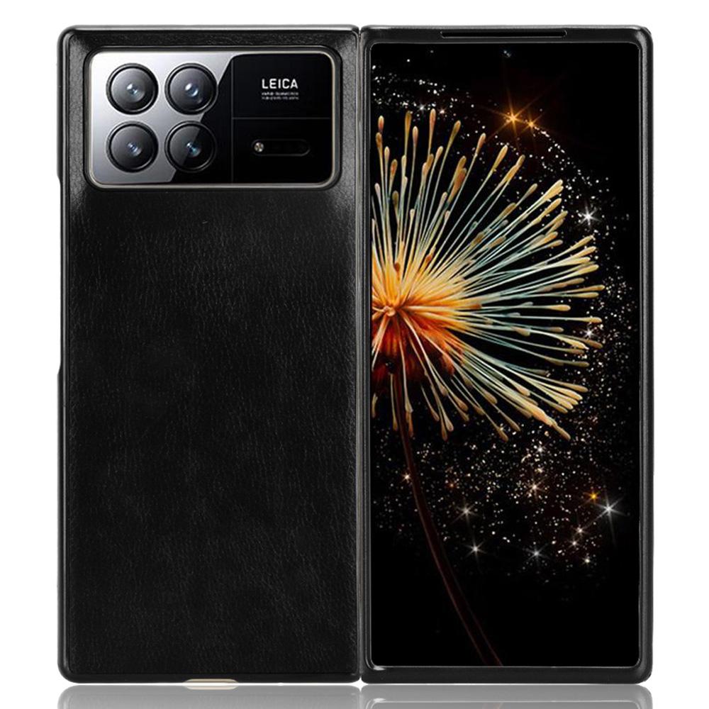 

For Xiaomi Mix Fold 3 5G PU Leather Coated TPU+PC Protective Case Litchi Texture Folding Phone Cover Black