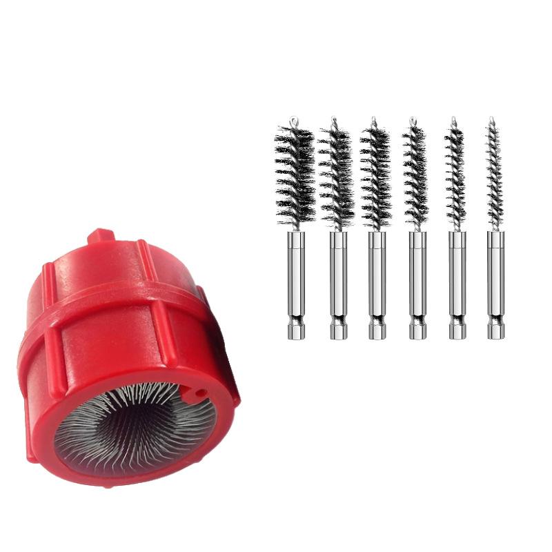 

7PCS Double-Ended Battery Terminal Cleaning Brush Open Center Stainless Steel Copper Pipe Cleaner Inner Outer Reamer