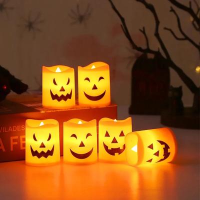 - Halloween Party LED Pumpkin Lantern Light Home Decor Candle Lamp Haunted House Horror Props Kids Gift  Supplies