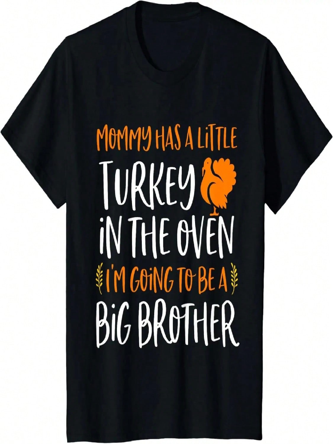 Kids Big Brother Thanksgiving Pregnancy Announcet Shirt Fall T-Shirt S разноцветный