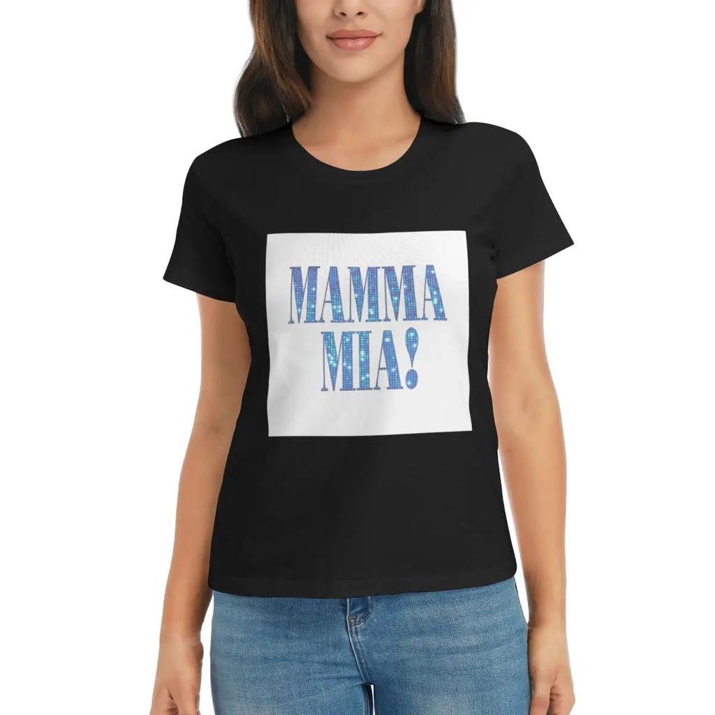 Women TShirt Mamma Mia disco Summer Short Sleeve Tees ONeck Cotton T Shirts Clothes Tops Streetwear