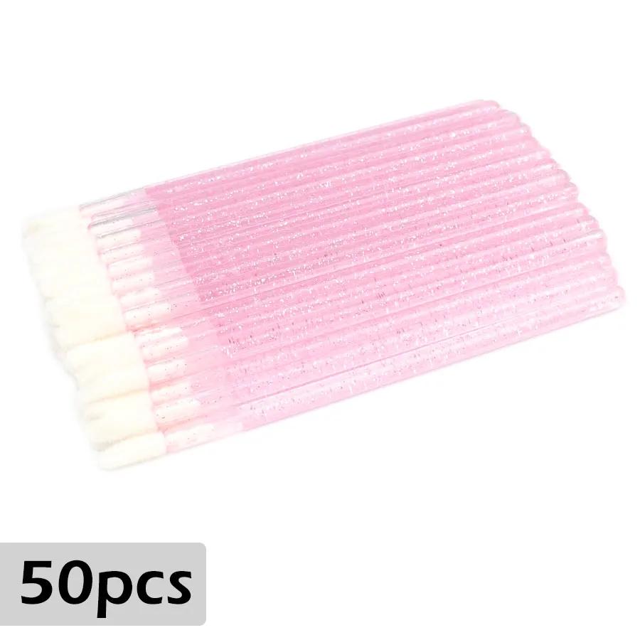 CNKESS  Wholesale  50pcs Disposable Cosmetic Lip Brush Lipstick Lip Glossy Wands Pen Cleaner Applicator Makeup Brushes Tools
